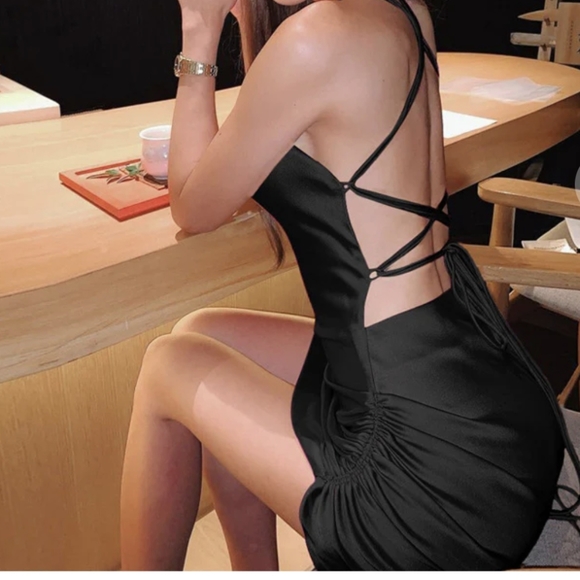 NWT black mini dress Medium - Picture 3 of 3